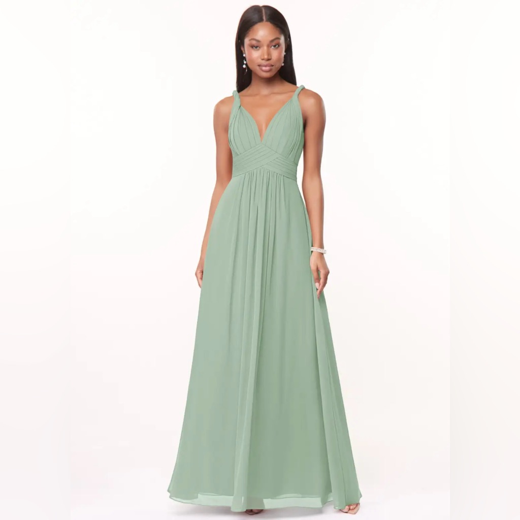 Azazie Sage Green Maxi Dress